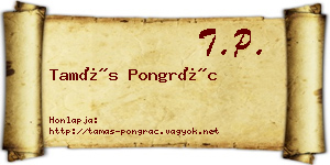 Tamás Pongrác névjegykártya